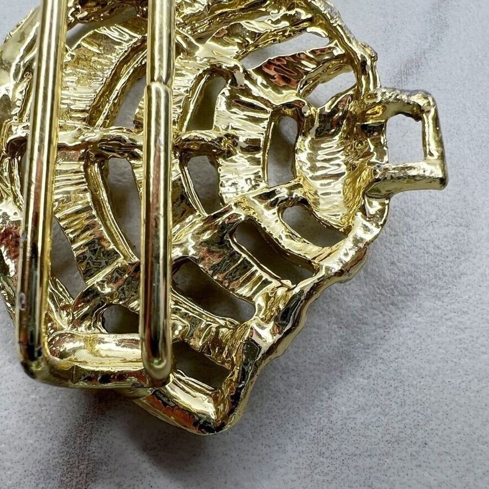 Vintage Studded Gold Tone Belt Buckle Piece - Picture 7 of 7